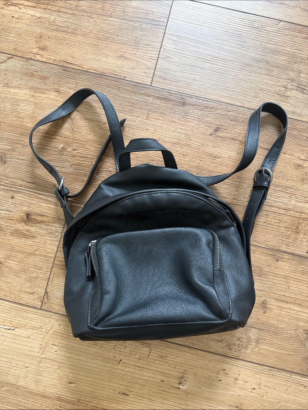 Universal Thread Black Faux Leather Mini Backpack